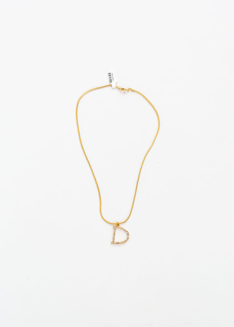 Square Snake Baguette Monogram Necklace