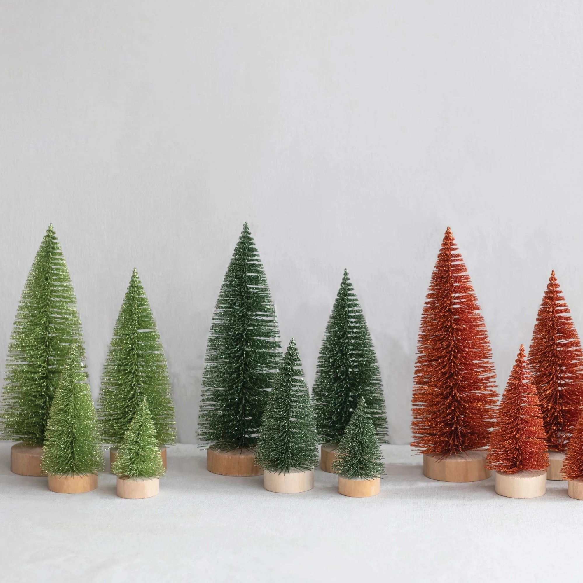Green Glitter Bottle Brush Trees Press Shop