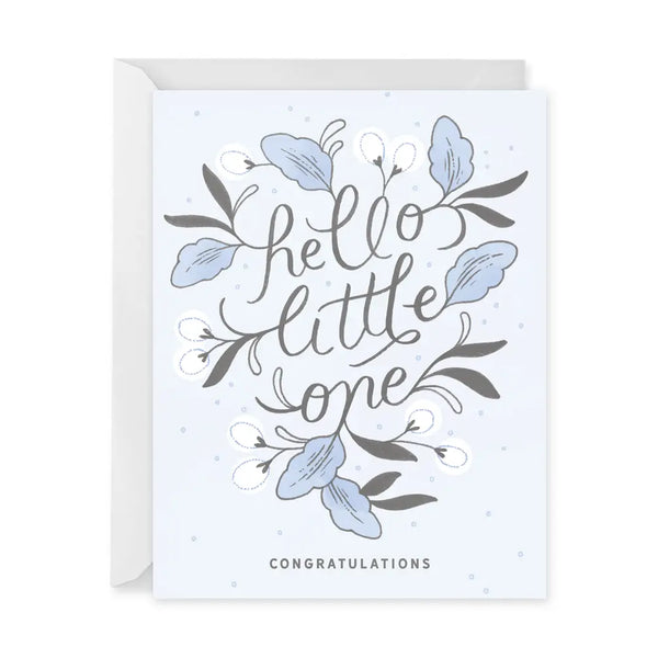 Hello Little One Card - Blue