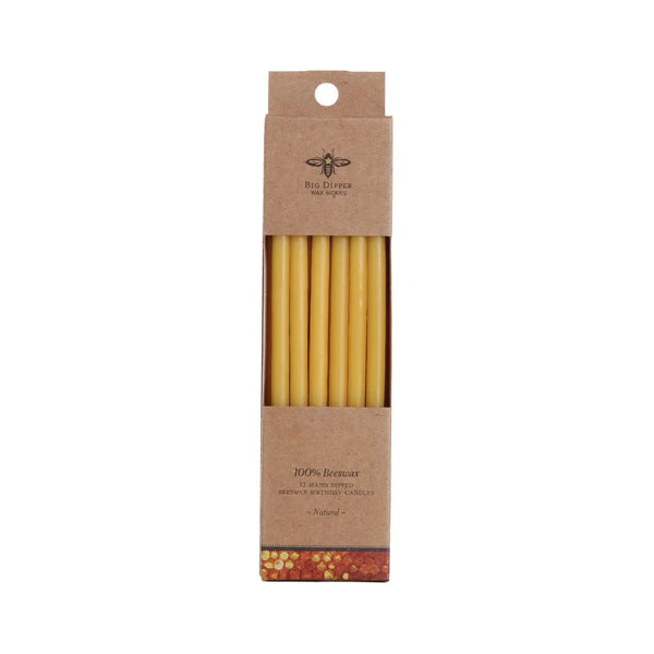 Birthday Candles – 100% Pure Beeswax – 6” Hand-Dipped