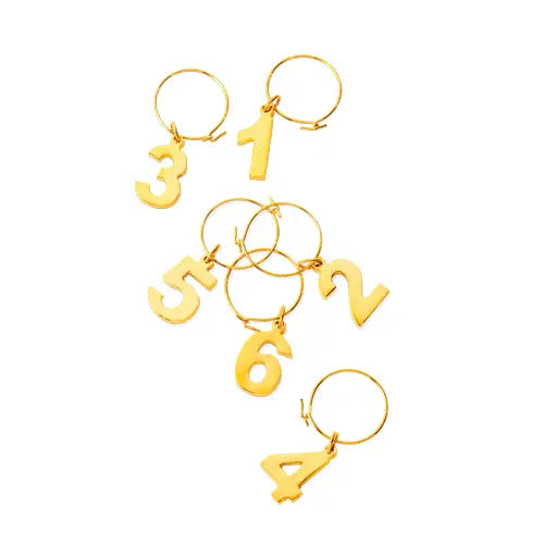 Belmont Gold Plated Wine Charms - set of 6