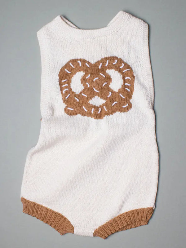 Knit Sleeveless Baby Romper - Pretzel