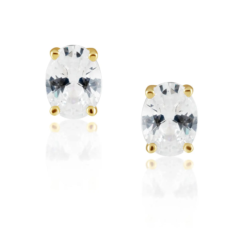 CZ Oval Cut Studs