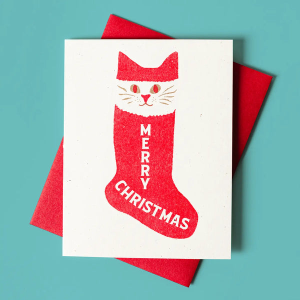 Stocking Cat Card