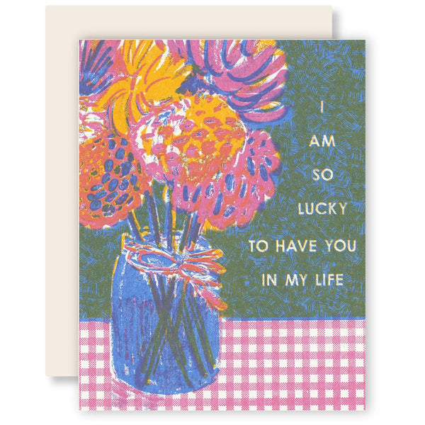 So Lucky To Have You Letterpress Card
