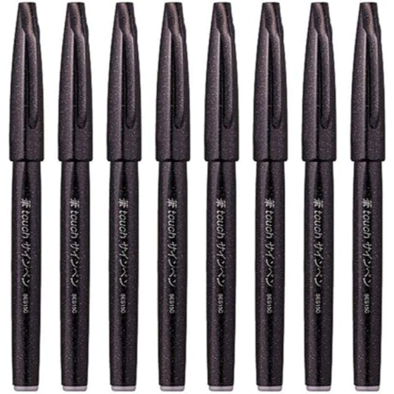 Pentel Fude Touch Brush Sign Pen (SES15C-A),Black Ink, Felt Pen Like Brush Stroke