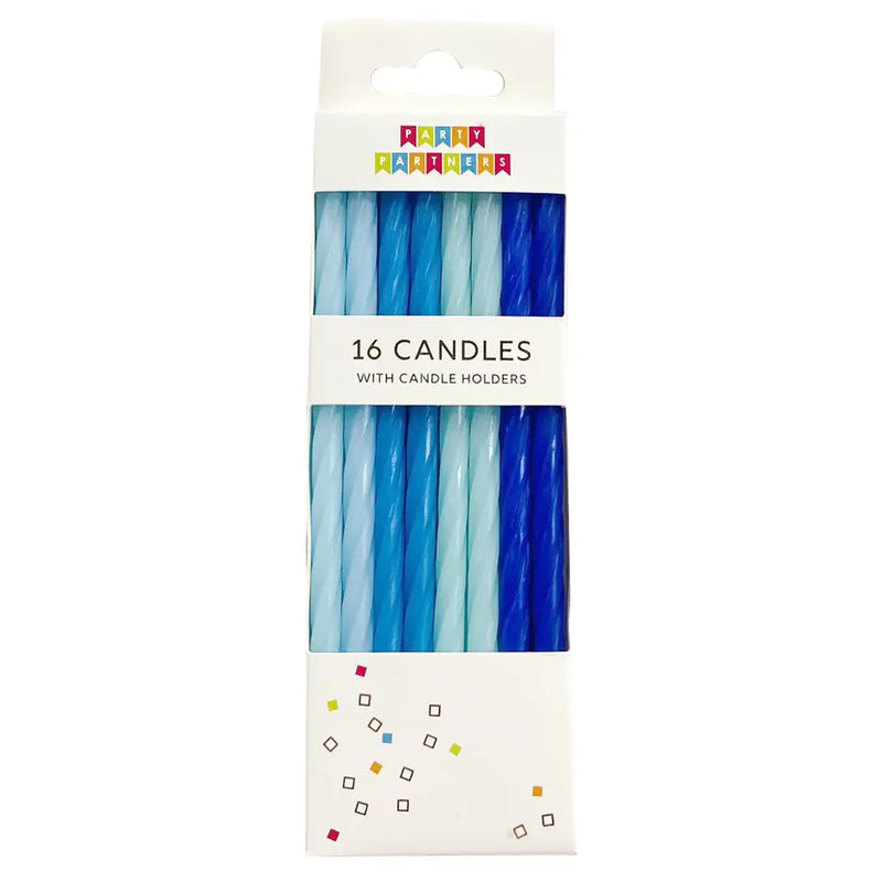 Tall Birthday Candles with Holders - set of 16