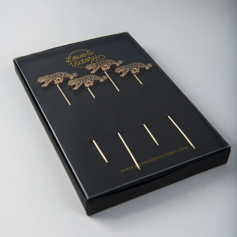 Leopard Cocktail Picks - Set of 4