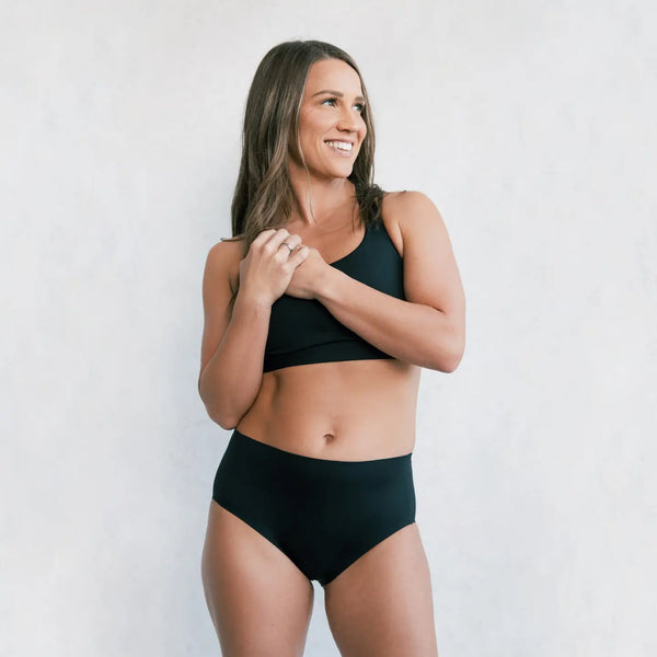 Saalt Leakproof Seamless High Waist Underwear - Volcanic Black
