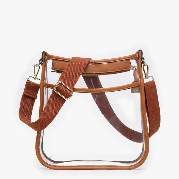 Posie Clear Crossbody Bag with Vegan Leather