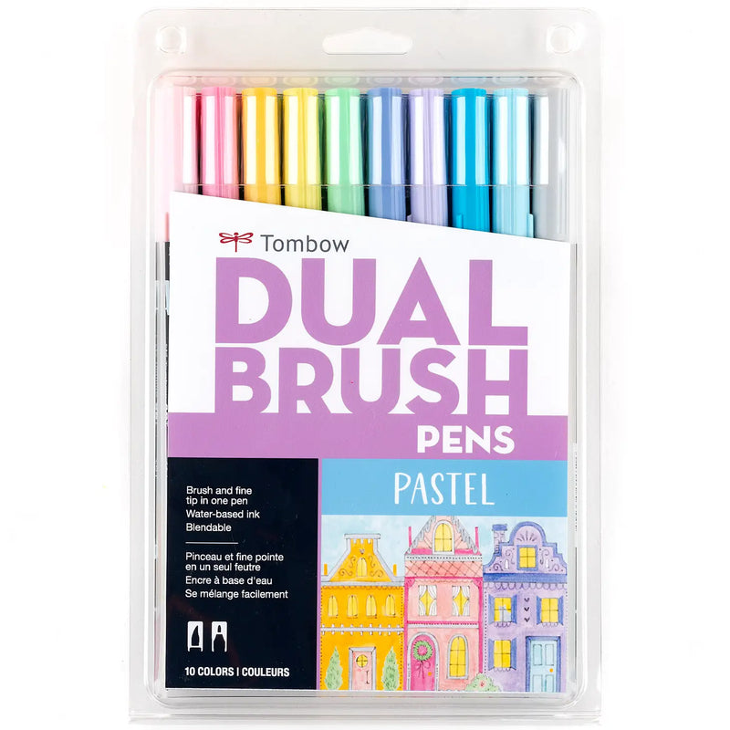 Tombow Dual Brush Pen Art Markers: Pastel - 10-Pack