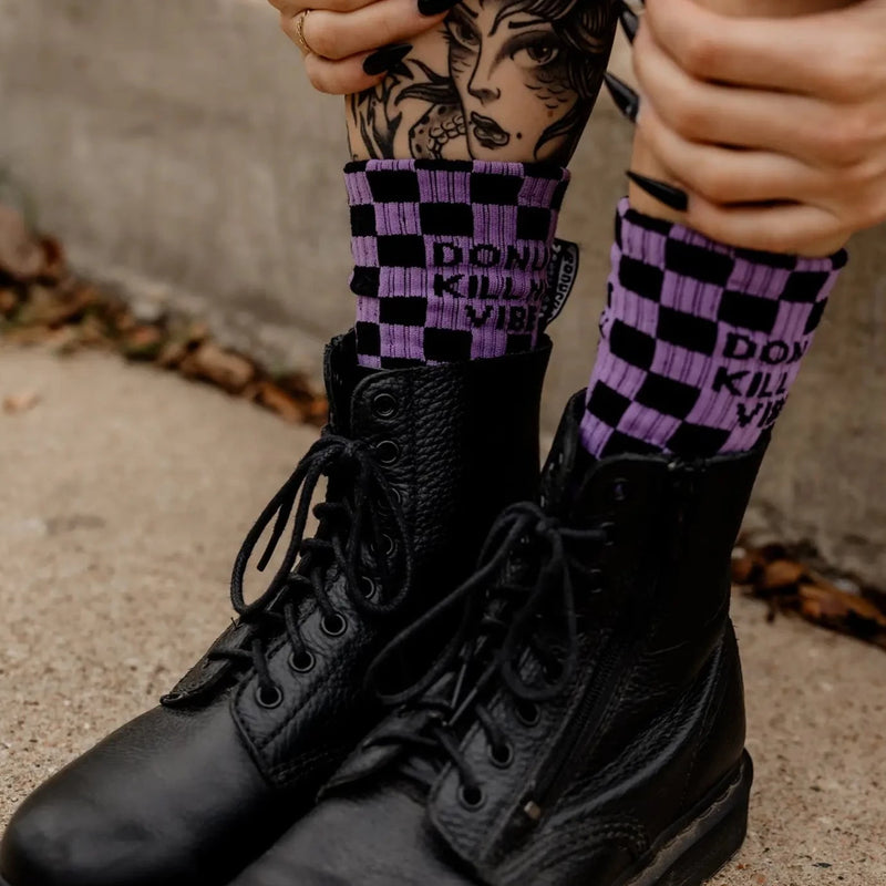 Donut Kill My Vibes Crew Socks