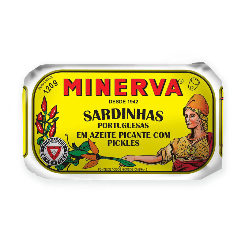 Minerva Gourmet Sardines in Spiced Olive Oil with Pickles