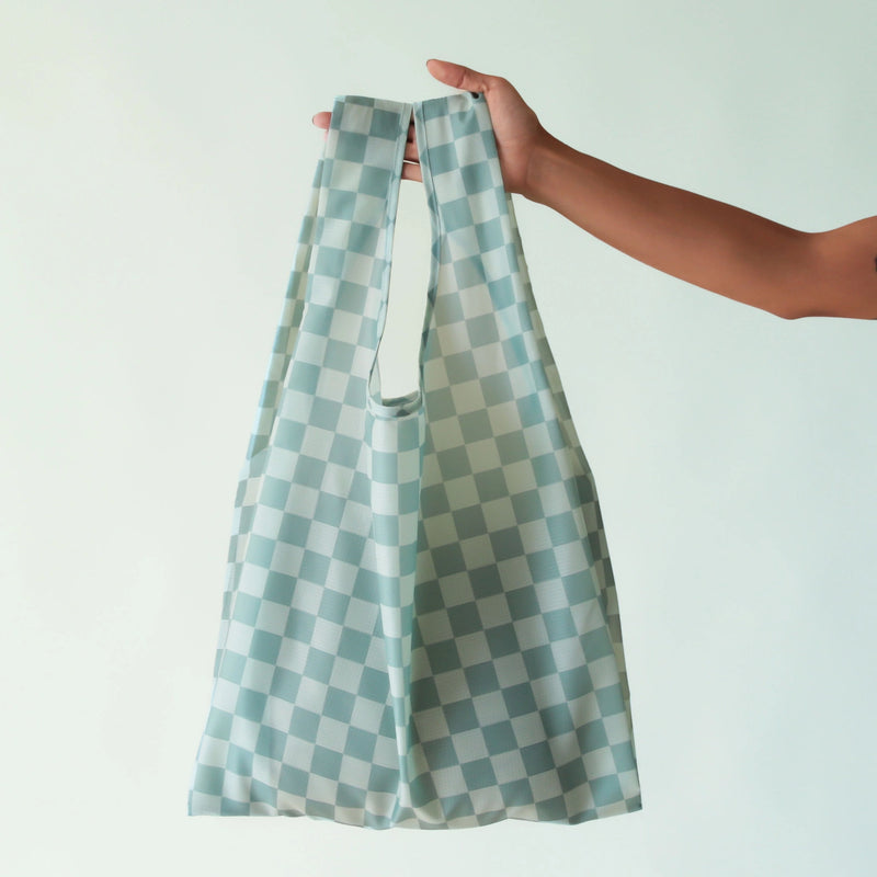 Checked Reusable Grocery Tote