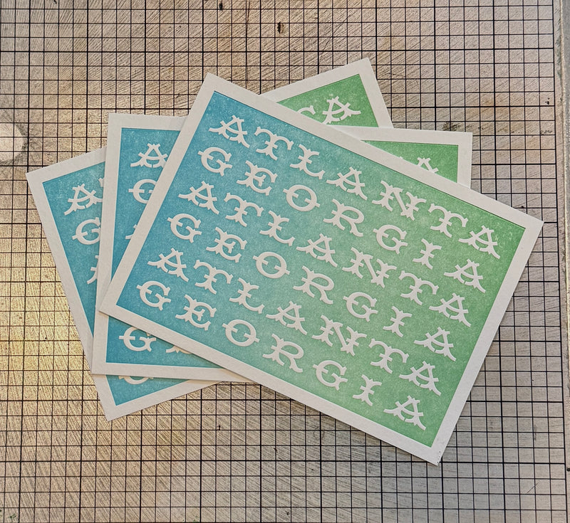 Letterpressed Atlanta Georgia Postcard
