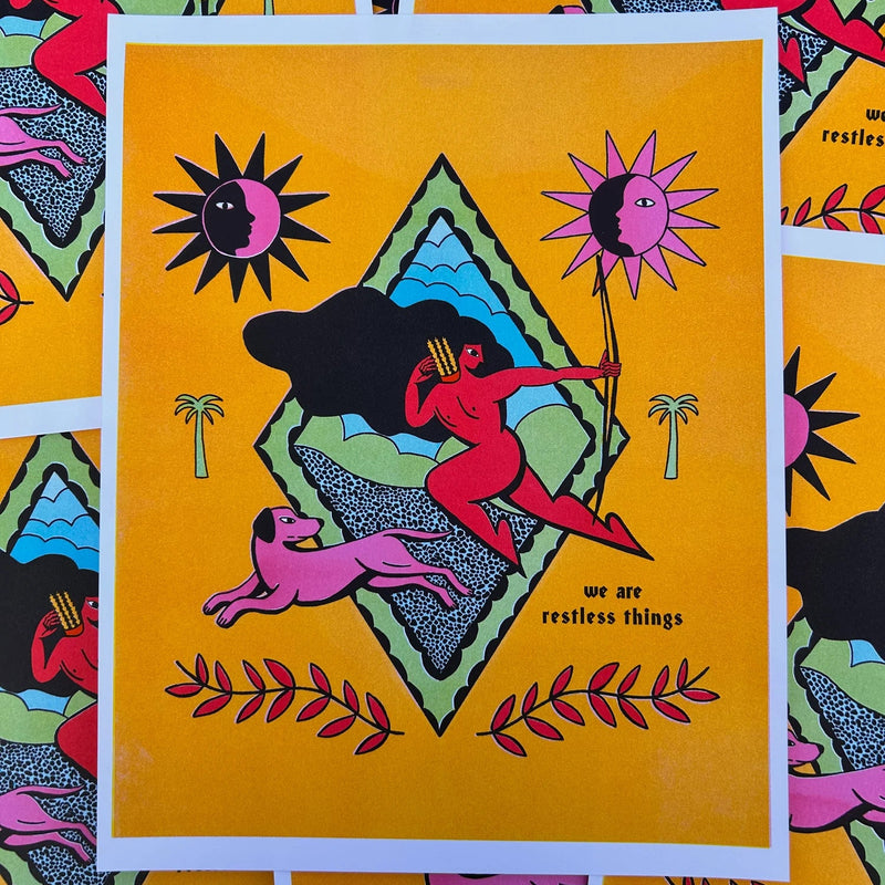 Diana Risograph Art Print - 11x14