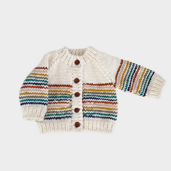 Retro Rainbow Stripe Cardigan