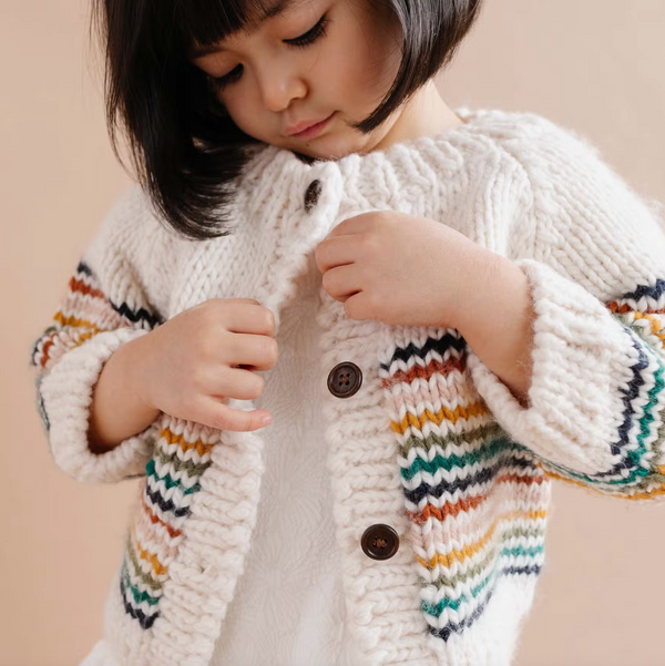 Retro Rainbow Stripe Cardigan