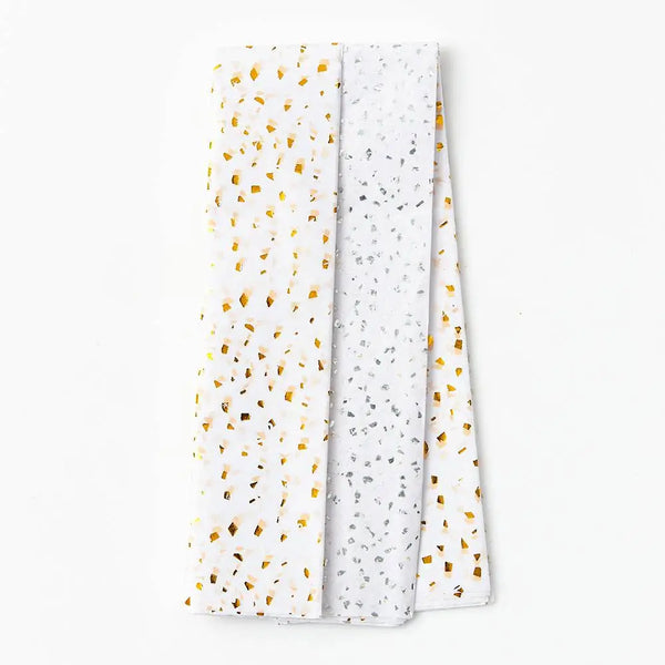 Silver & Gold Fleck Tissue Paper - set of 8