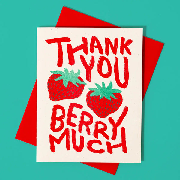 Thank You Berry Much Risograph Card