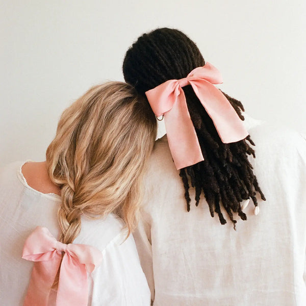 Naturally Dyed Pink Silk Hair Bow