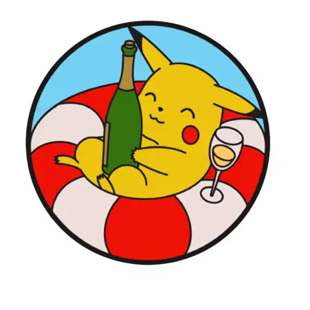 Poolside Wine-achu Sticker