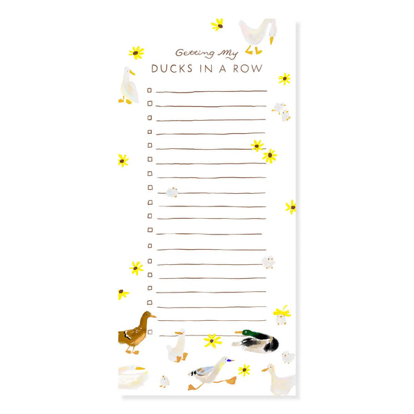 Ducks in A Row Listpad - Classic Pun To-Do List Pad