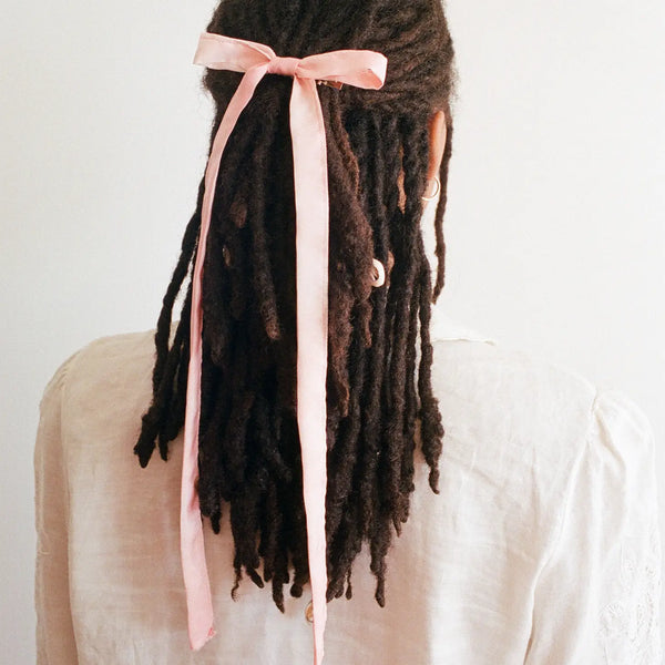 Naturally Dyed Pink Silk Hair Bow