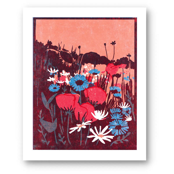 Poppies and Chicory Art Print