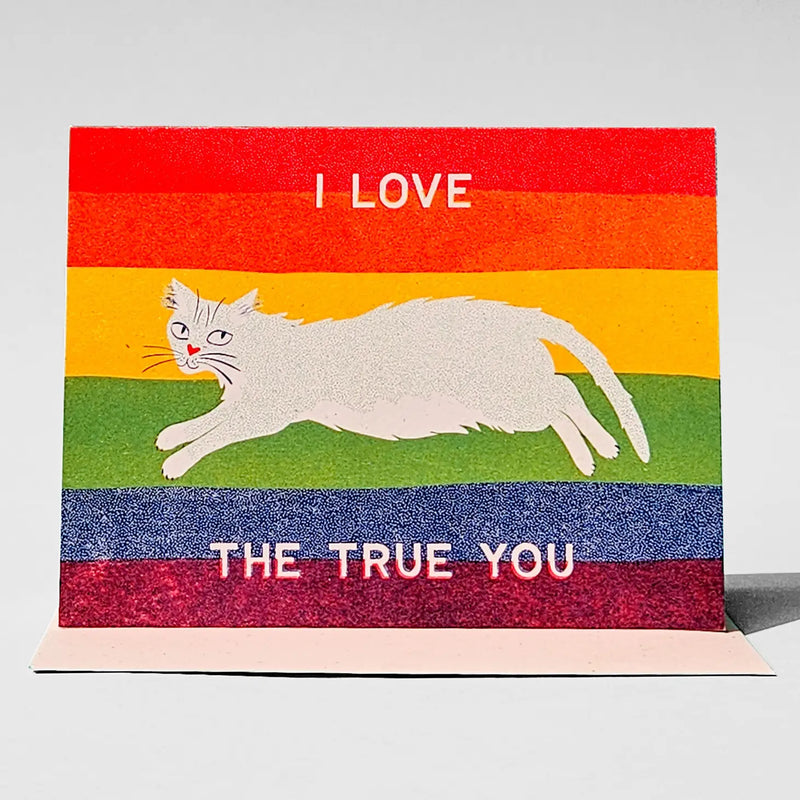 I Love The True You - Gay Pride Risograph Card