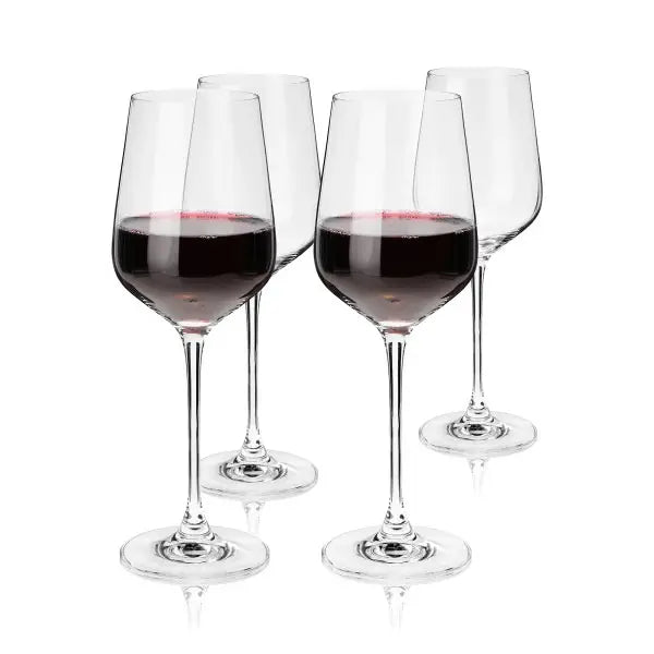 European Crystal Bordeaux Glasses - set of 4