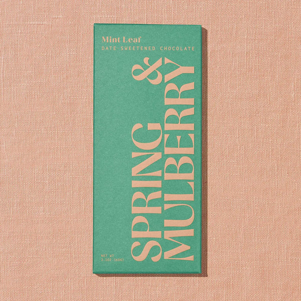 Spring & Mulberry Mint Leaf Date Dark Chocolate