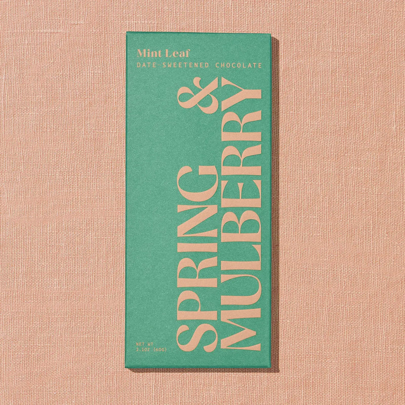 Spring & Mulberry Mint Leaf Date Dark Chocolate