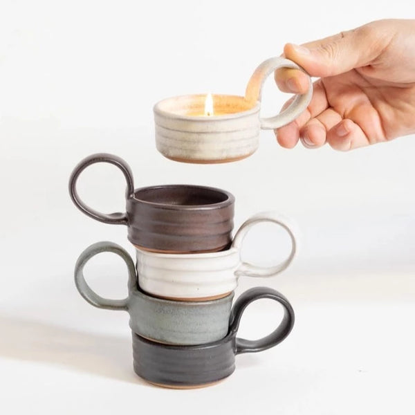 Handmade Ceramic Tealite with Handle