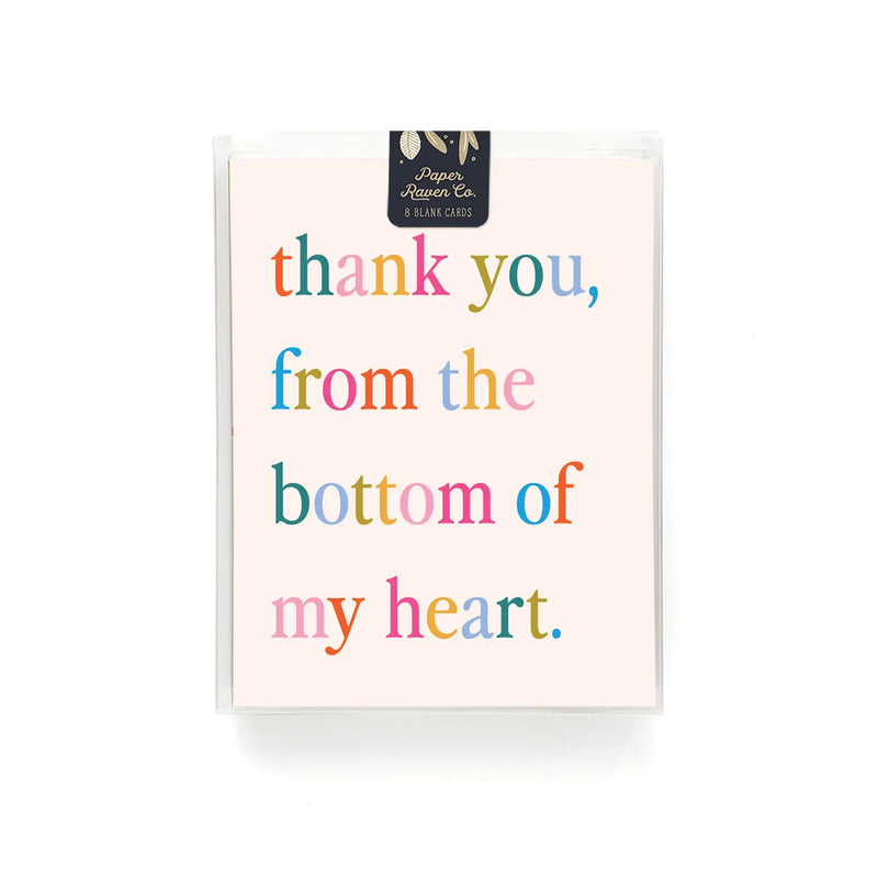 Bottom Of My Heart Thank You Card - Box of 8