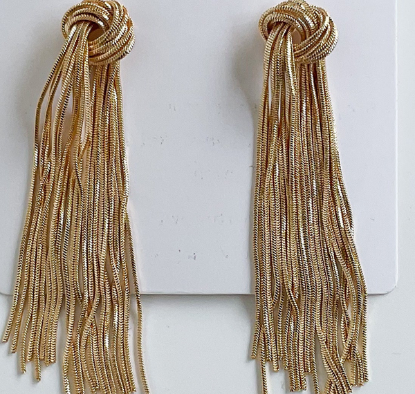 Knotted Metal Fringe Earring