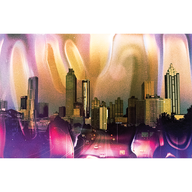 Small Purple and Pink Atlanta Skyline Print
