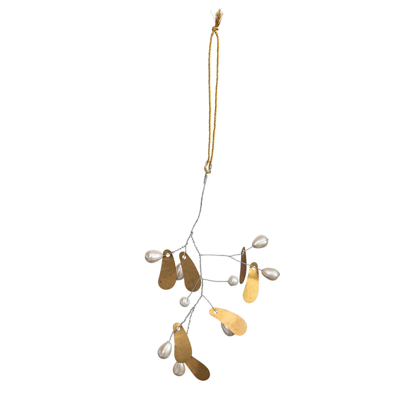 Metal Leaf and Acrylic Bead Ornament