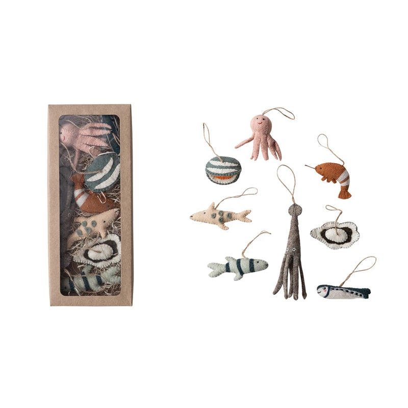 Handmade Wool Felt Sea Animal Ornaments