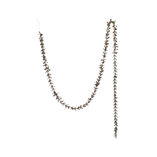 Faux Boxwood Garland, Gold