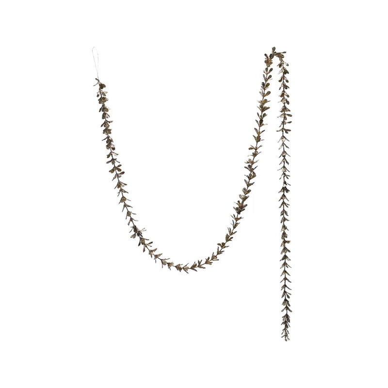 Faux Boxwood Garland, Gold