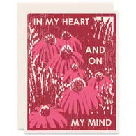 In My Heart And On My Mind Letterpress Card
