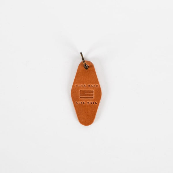 Work Hard, Live Well Leather Keychain