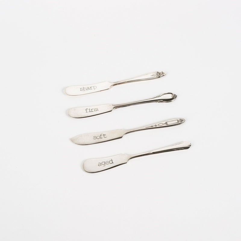 Vintage Stamped Cheese Knife Set of 4