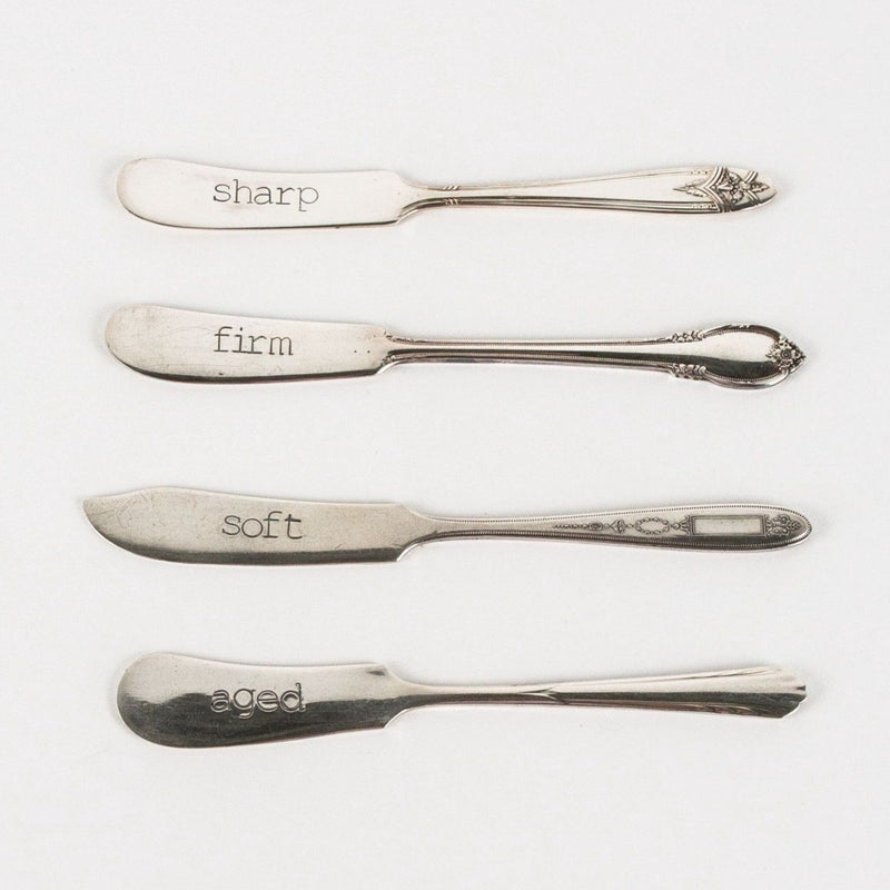 Vintage Stamped Cheese Knife Set of 4
