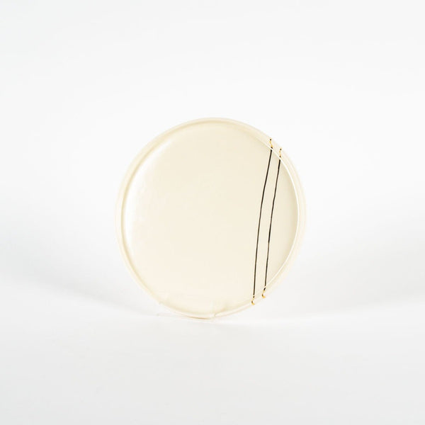 White + Gold Stripe – Dinner Plate