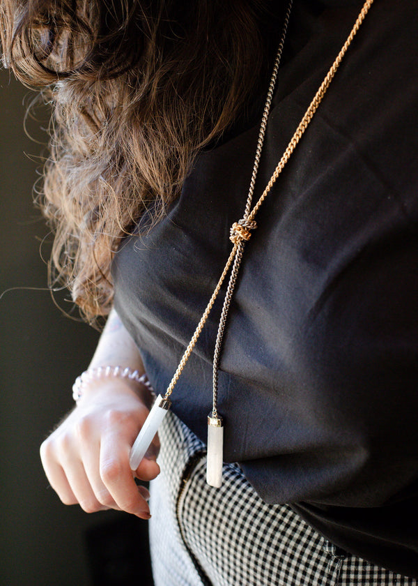 Mixed Metal Cuban Link Lariat