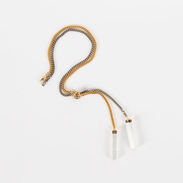 Mixed Metal Cuban Link Lariat