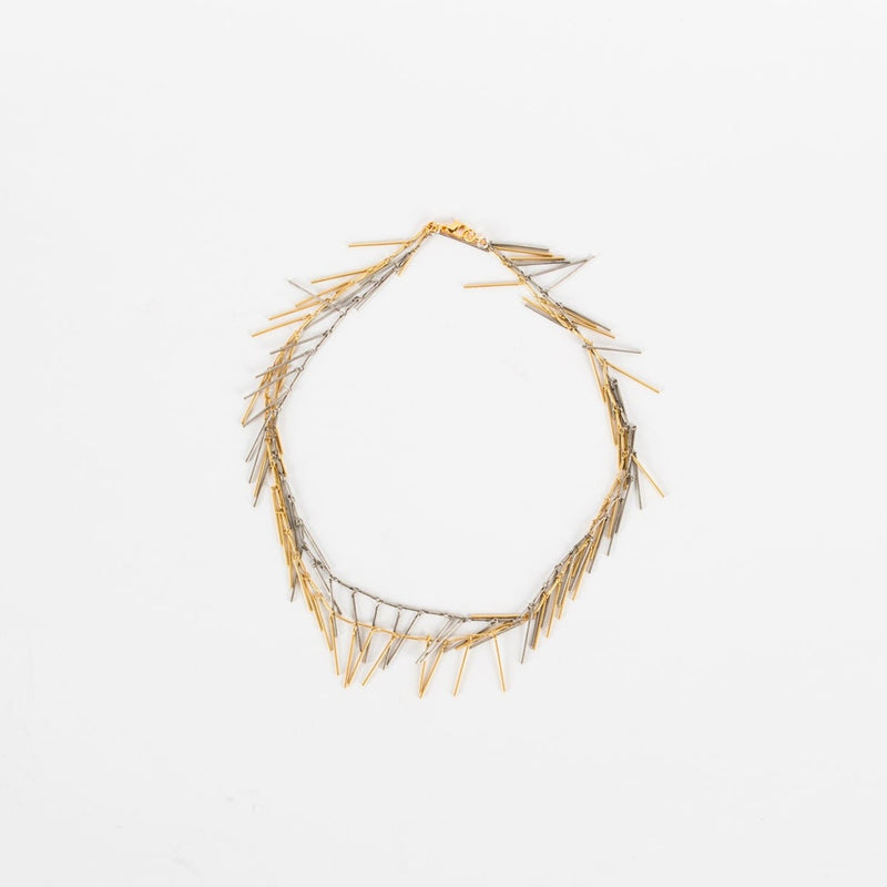 Mixed Metal Fringe Necklace
