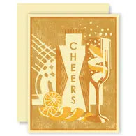Cheers French 75 Letterpress Card